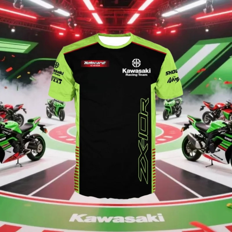 

Kawasaki Summer Outdoor Sports Popular Quick Drying Breathable Motorcycle T-shirt Thin Motorcycle Sports Comfortable T-shirt