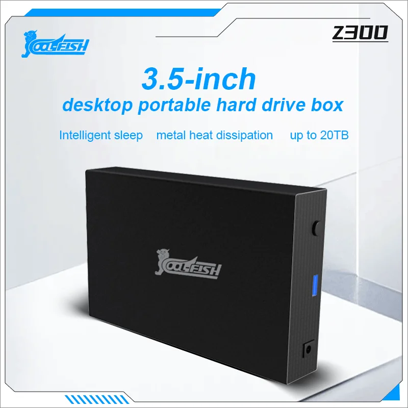 CoolFish 3.5-inch Mobile Hard Drive Box USB3.0HDD Shell Computer Notebook Mechanical Solid State External Storage Hard Drive Box