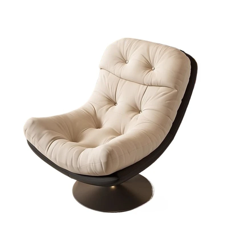 

Eggshell single sofa, sofa rotating modern living room leisure chair bedroom balcony recliner leisure lazy swivel chair