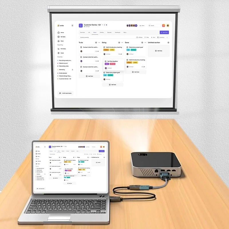 SHULIANCABLE HDMI to VGA display adapter (female to male), suitable for computers, desktops, and laptops