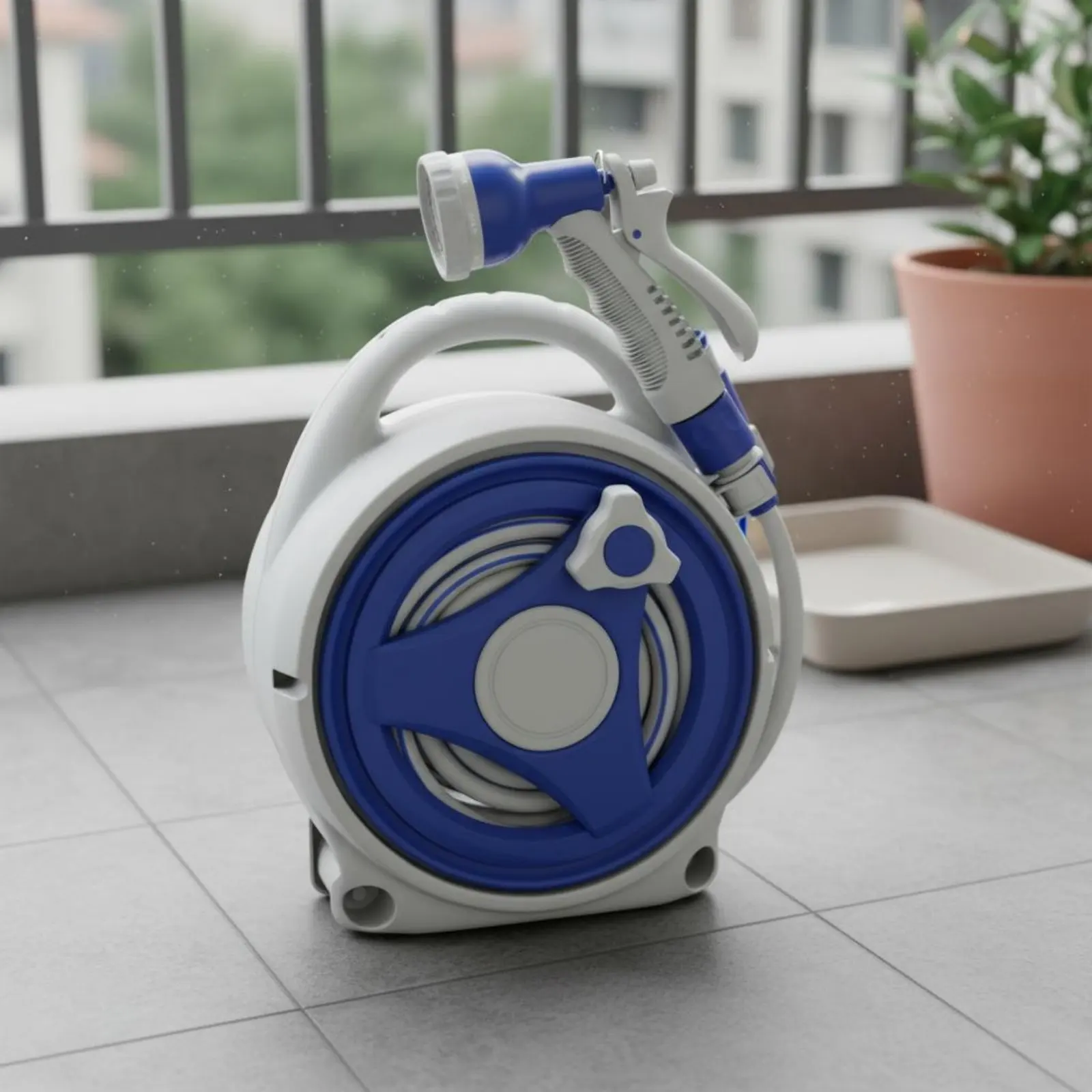 

Water Hose Reel Carriage Compact Garden Hose Reel Carriage Space Saving ABS Material for Yard