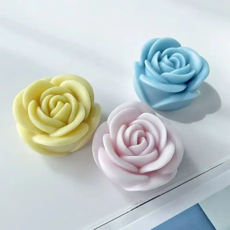 Mehrgrößen 3D Romantische Rosen-Silikonform DIY Kerzen- und Seifenherstellungswerkzeug Hochzeitstorten-Dekoration Perfektes Valentinstagsgeschenk – Detail 10