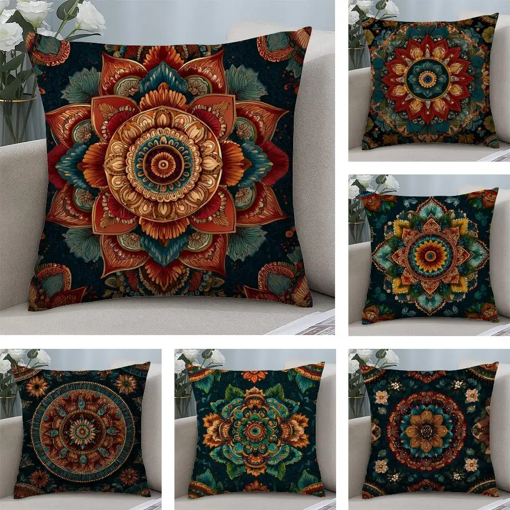 

Classic Bohemian Feng Cushion Cover Short Plush Double-sided Print Square Throw Pillow Covers Sofa Home Cushion Decor