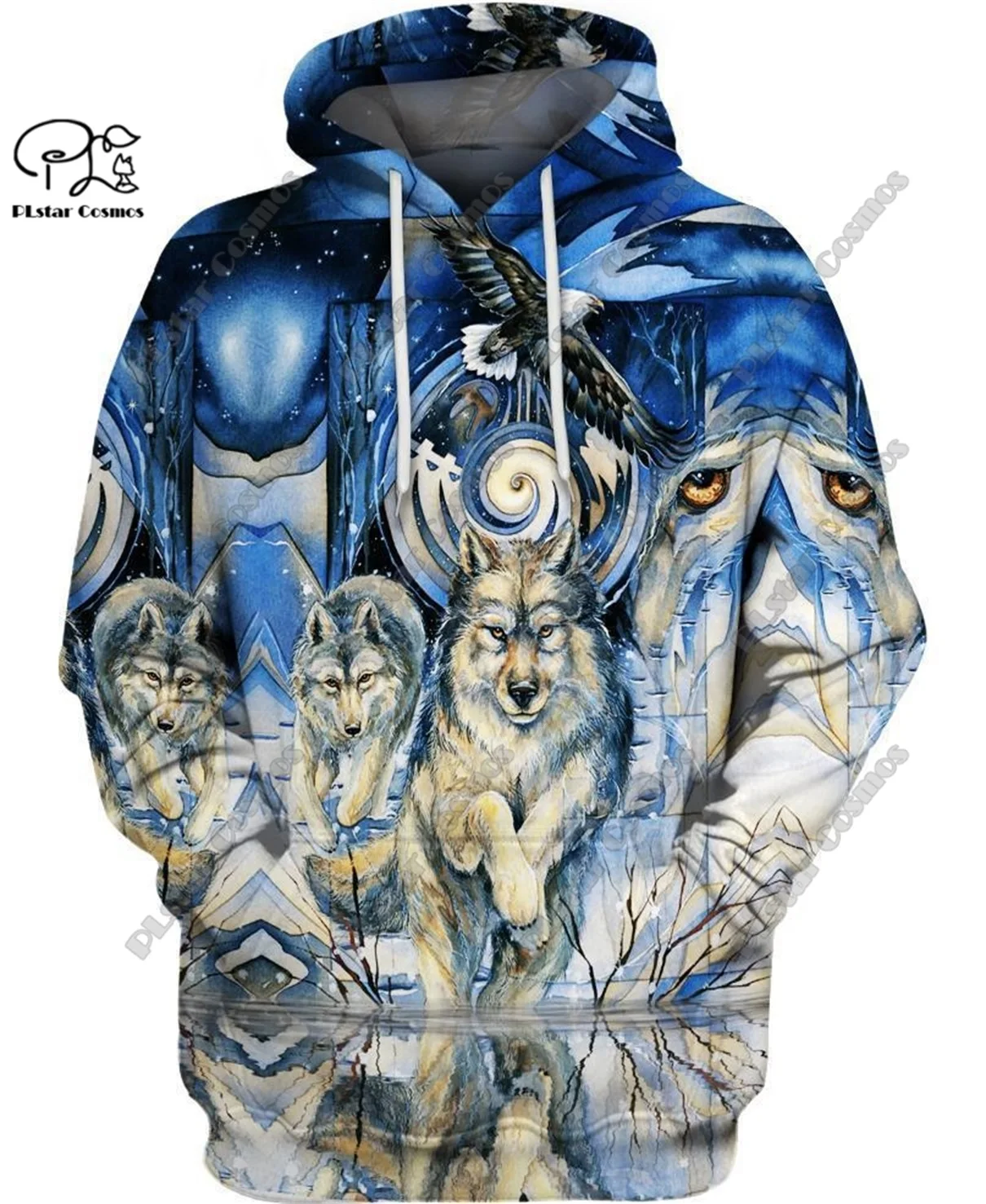 

PLstar Cosmos 3D printed retro Aboriginal wolf feather pattern street casual unisex new hoodie, sweatshirt, zipper hoodie L-2