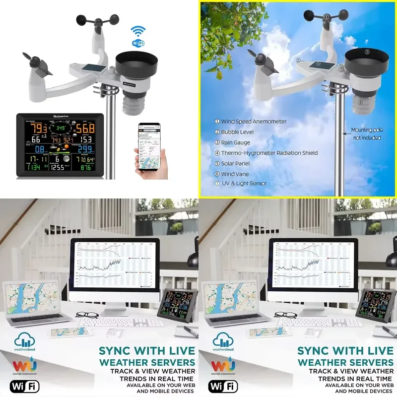 HEDAO Indoor Outdoor Weather Station Wireless Large 10