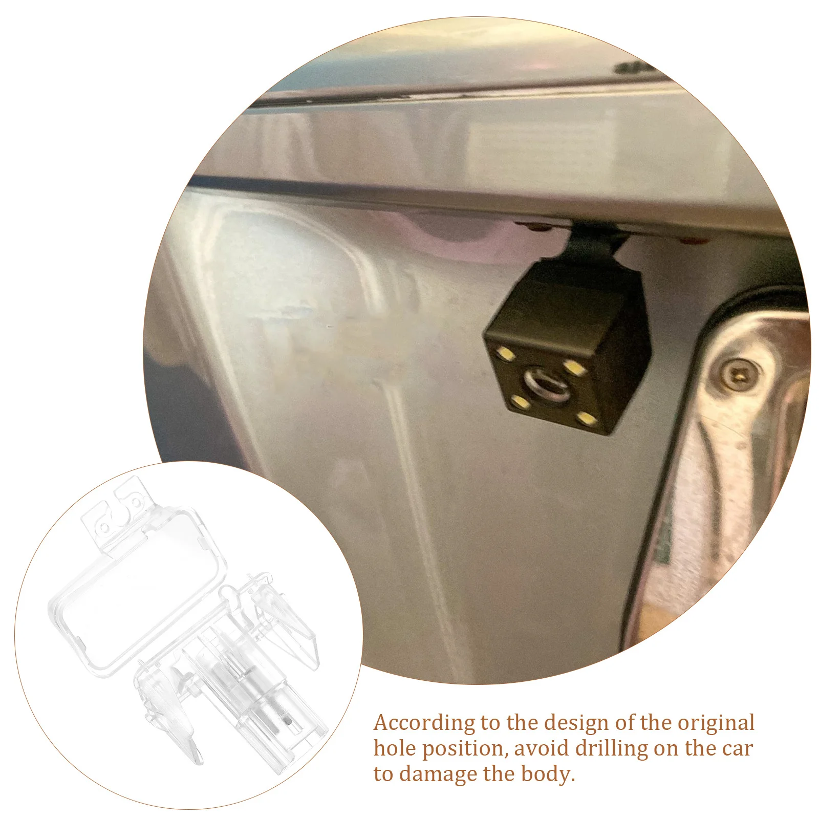 

Rear View Camera Bracket Sturdy Pc Material License Plate Mount No Drilling Easy Install Backup Camera Holder Automotive