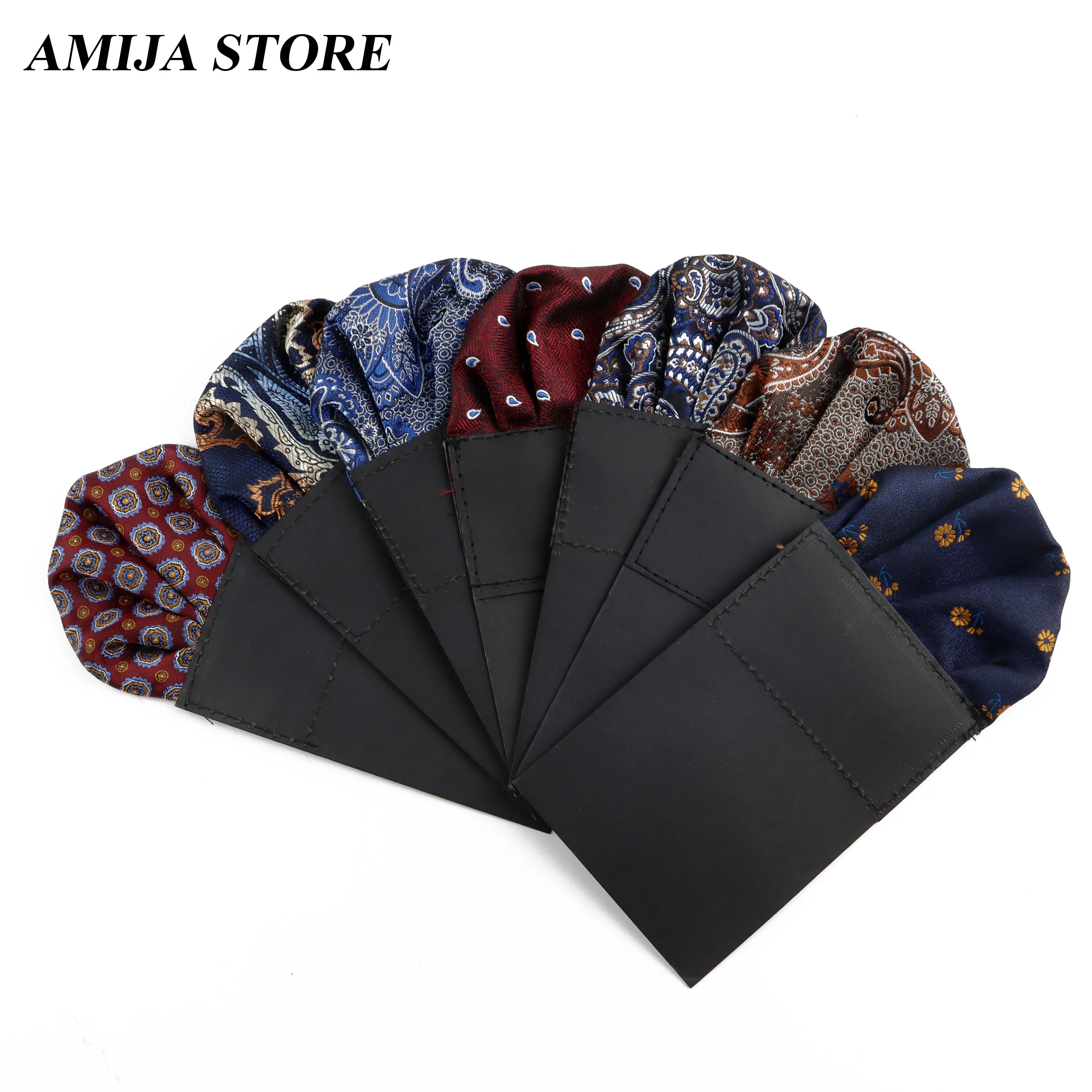 Nuovo design tasche quadrate moda uomo abiti poliestere fazzoletto tessuto paisley fazzoletto carta asciugamano blu rosso petto camicia accessori