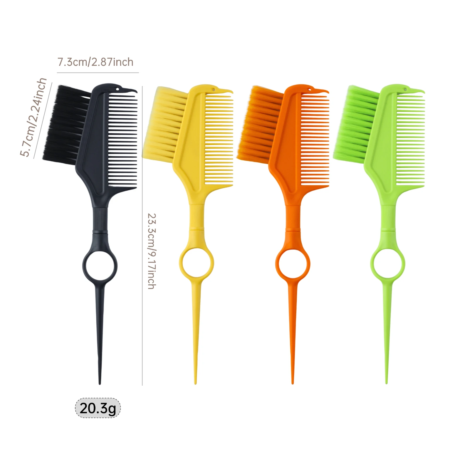 1PCS Professional 360° Rotating Dual-Sided Hair Dye Brush with Comb & Pointed Tail for Salon Home Hair Coloring Highlighting