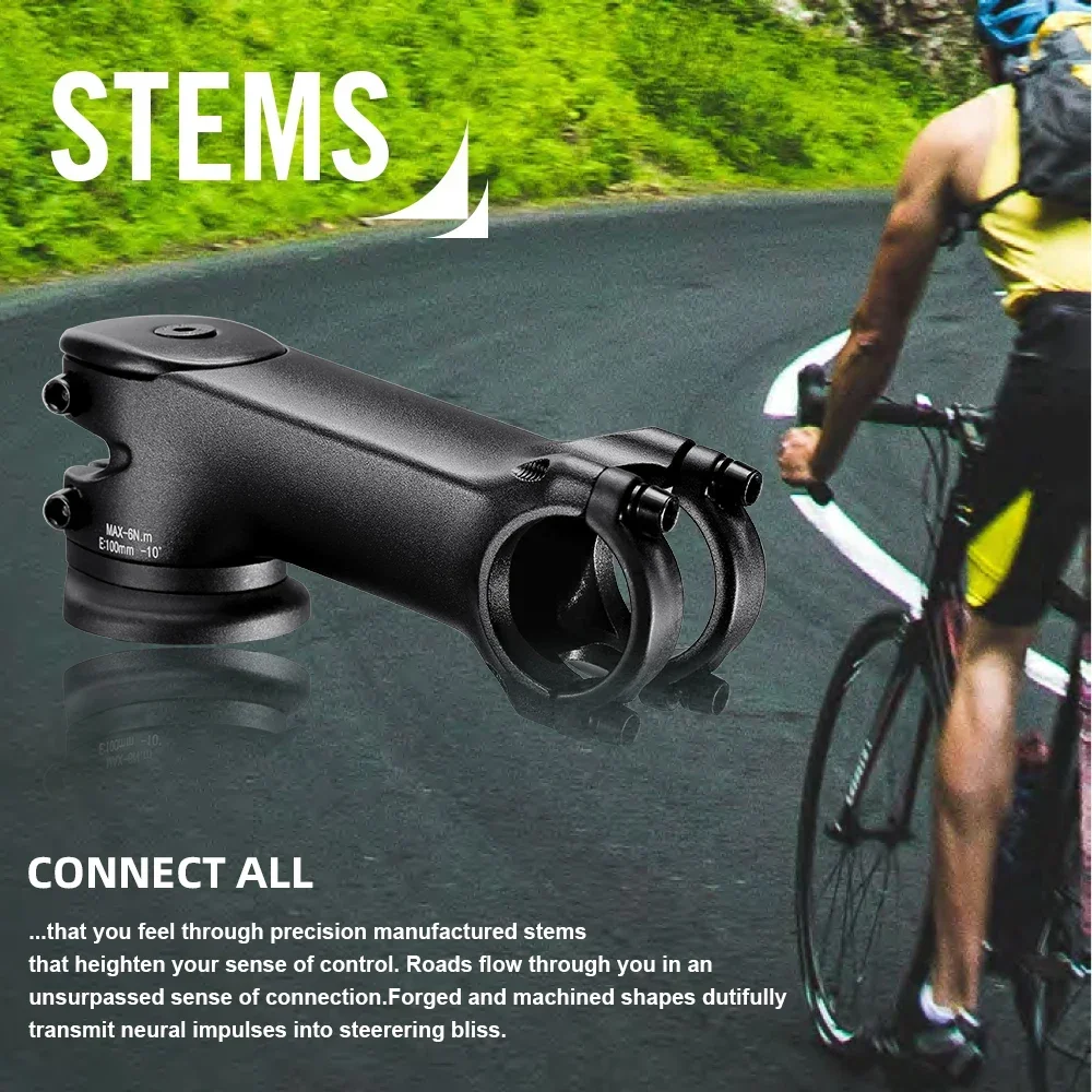 RYET Handlebar Riser Holder 3D Forged Racing Bicycle Ultralight Bicycle Stem with Aero Spacers -10° 35mm 28.6x31.8mm 70-120mm