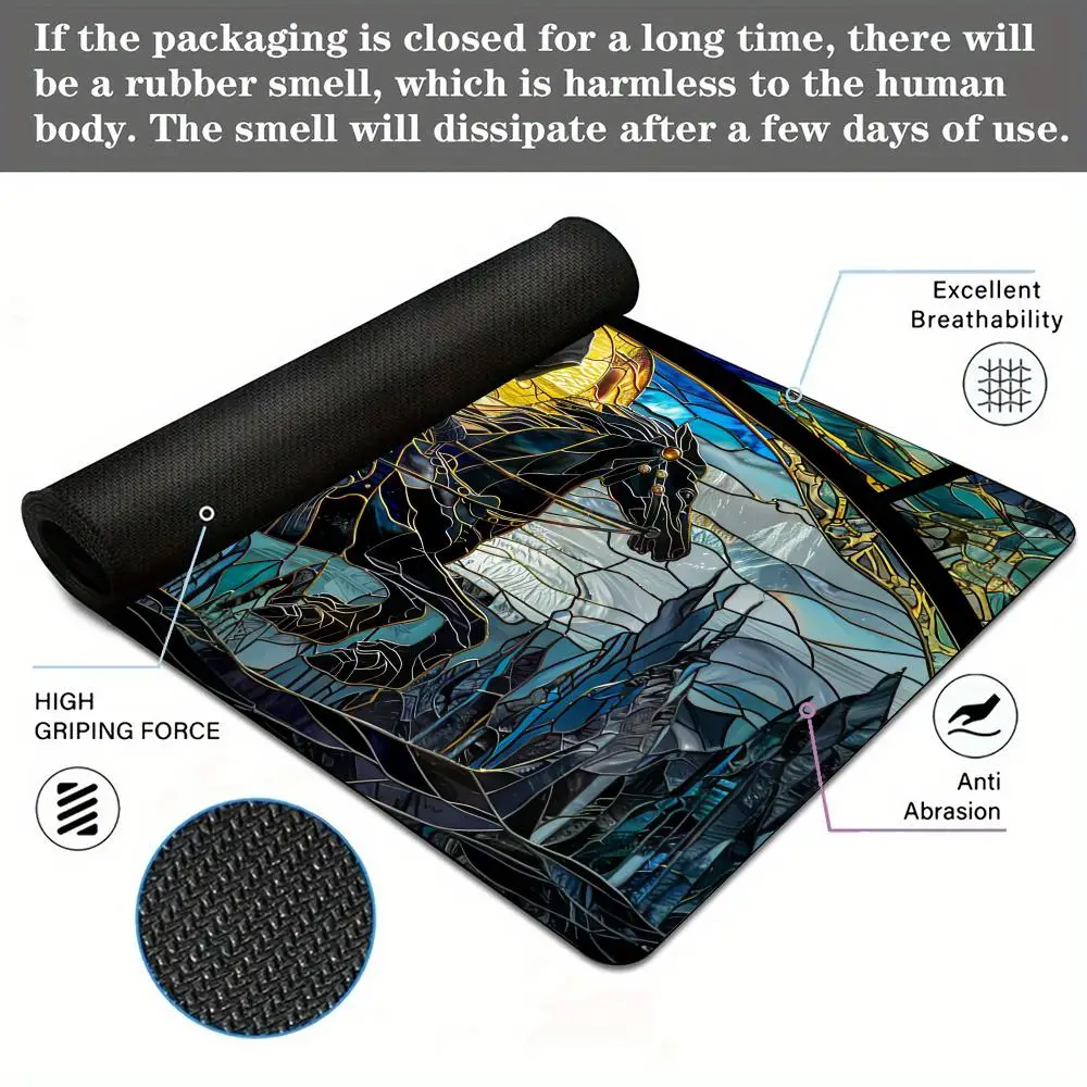 컬러 유리 스타일 고스트 나이트 마우스 패드 데스크 매트 게임 매트 게이머 pc 액세서리 미끄럼 방지 고무 베이스 키보드 마우스 패드