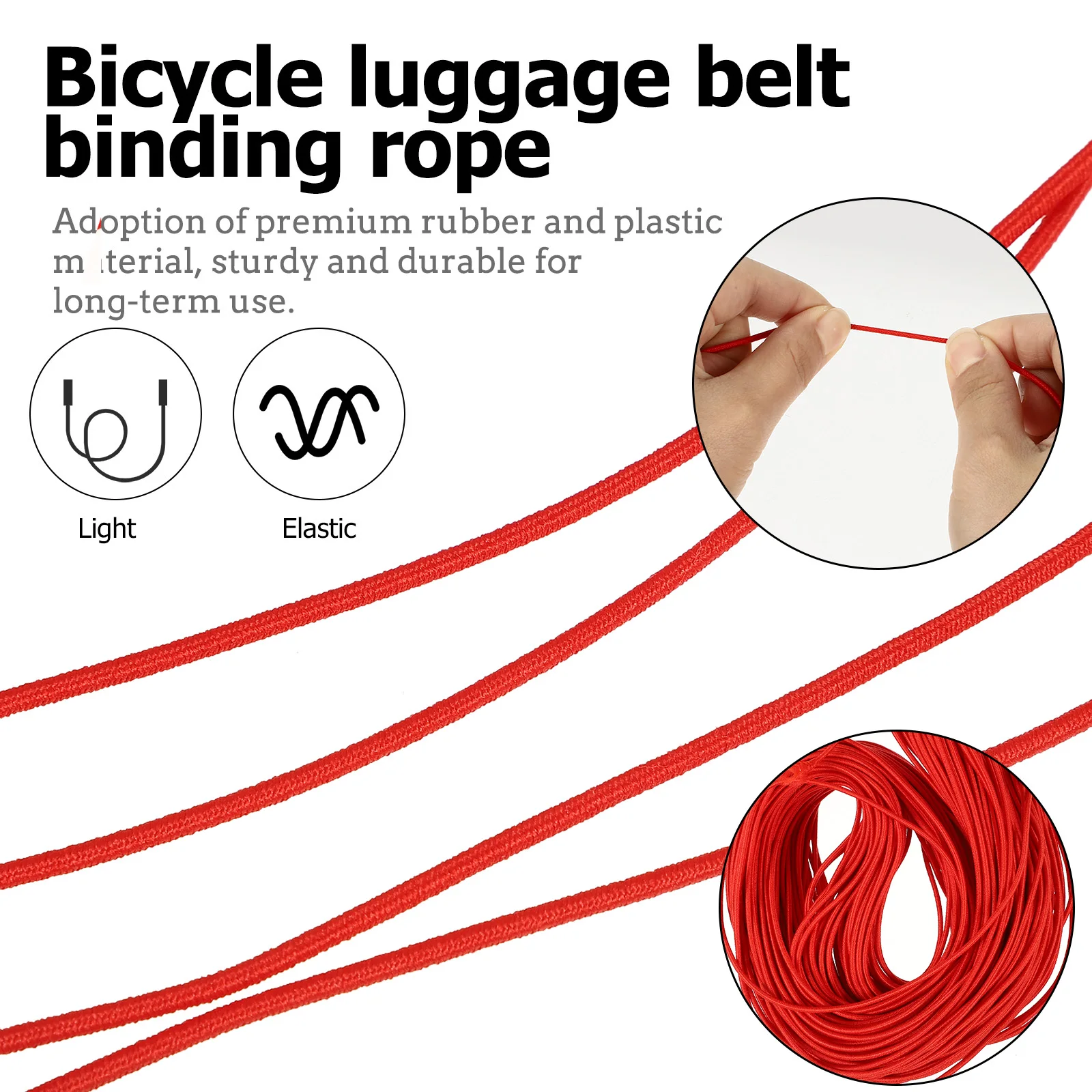 

45Meters Heavy Duty Polypropylene Elastic Cord Luggage Rope Bungee Strap For Outdoor Truck Baggage Binding Durable Lightweight