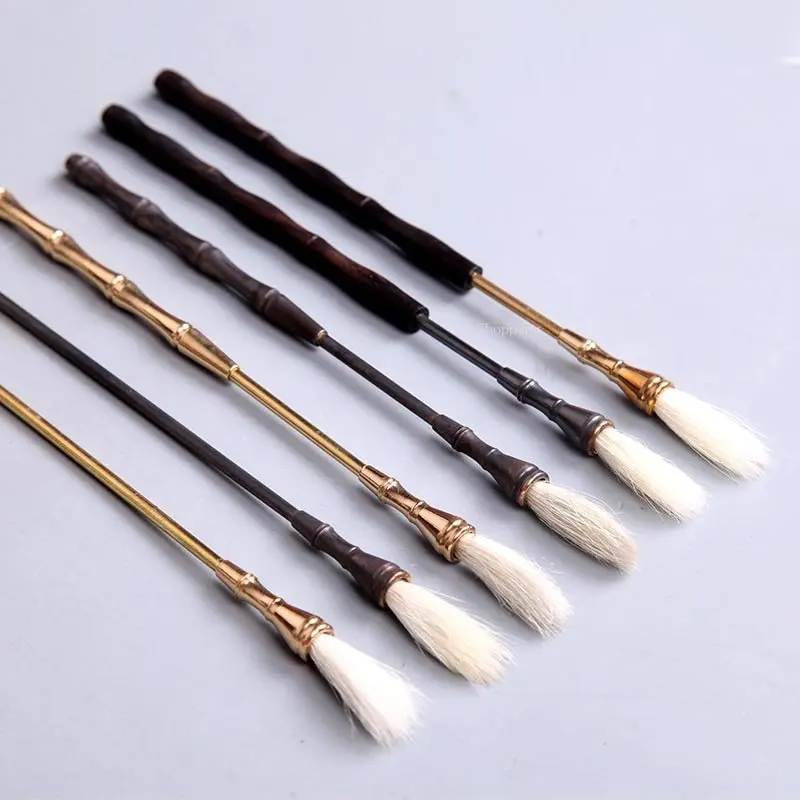 Pure Copper Manual Ash Sweeping Incense Burner Ash Cleaning Tools DIY Incense Supplies Dust Sweeping Pure Copper Brush Brush