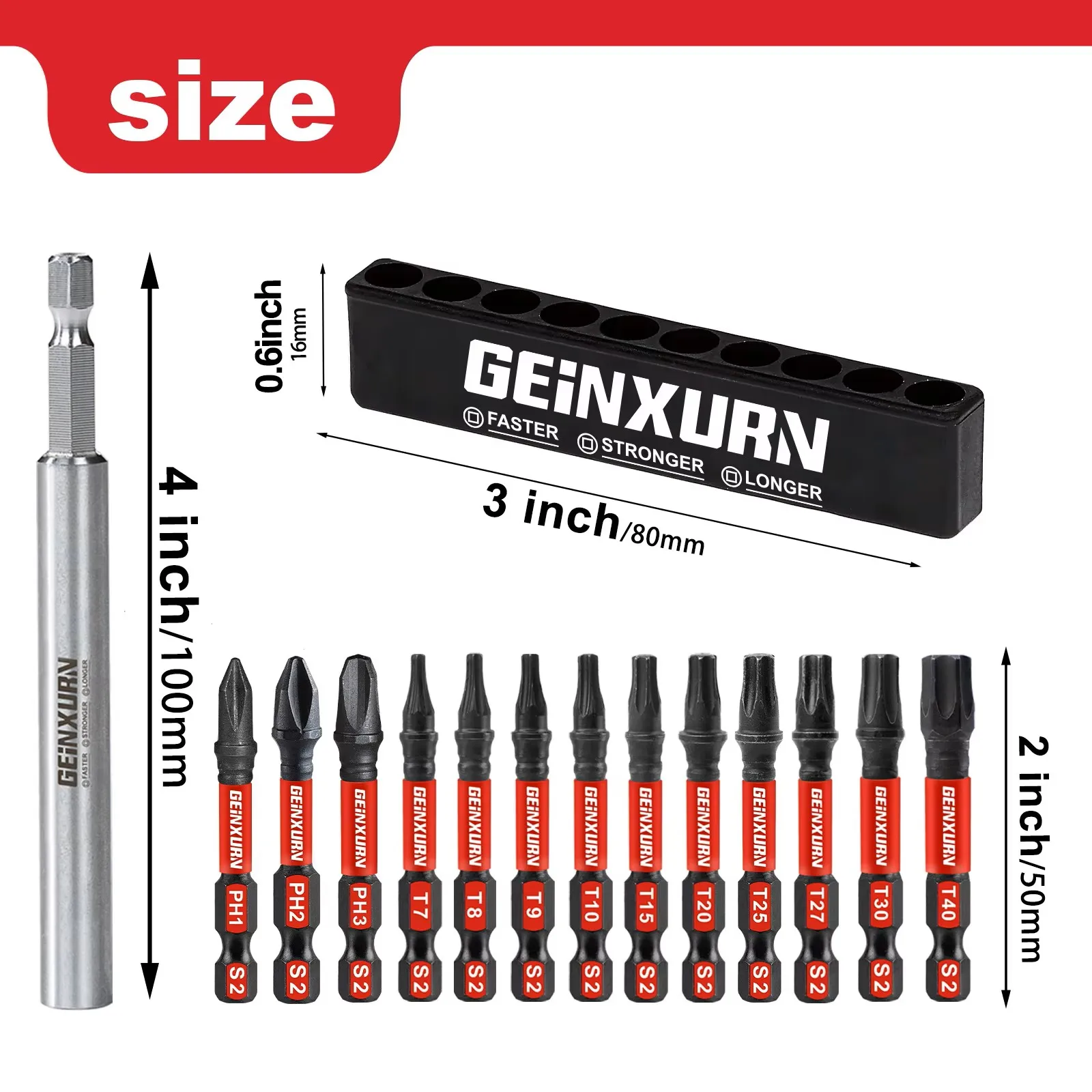 Geinxurn 4in Magnetic Hex Bit Holder Quick Change Extension, Motorcycle Repair Tools&Suitable for Motorcycle Maintenance