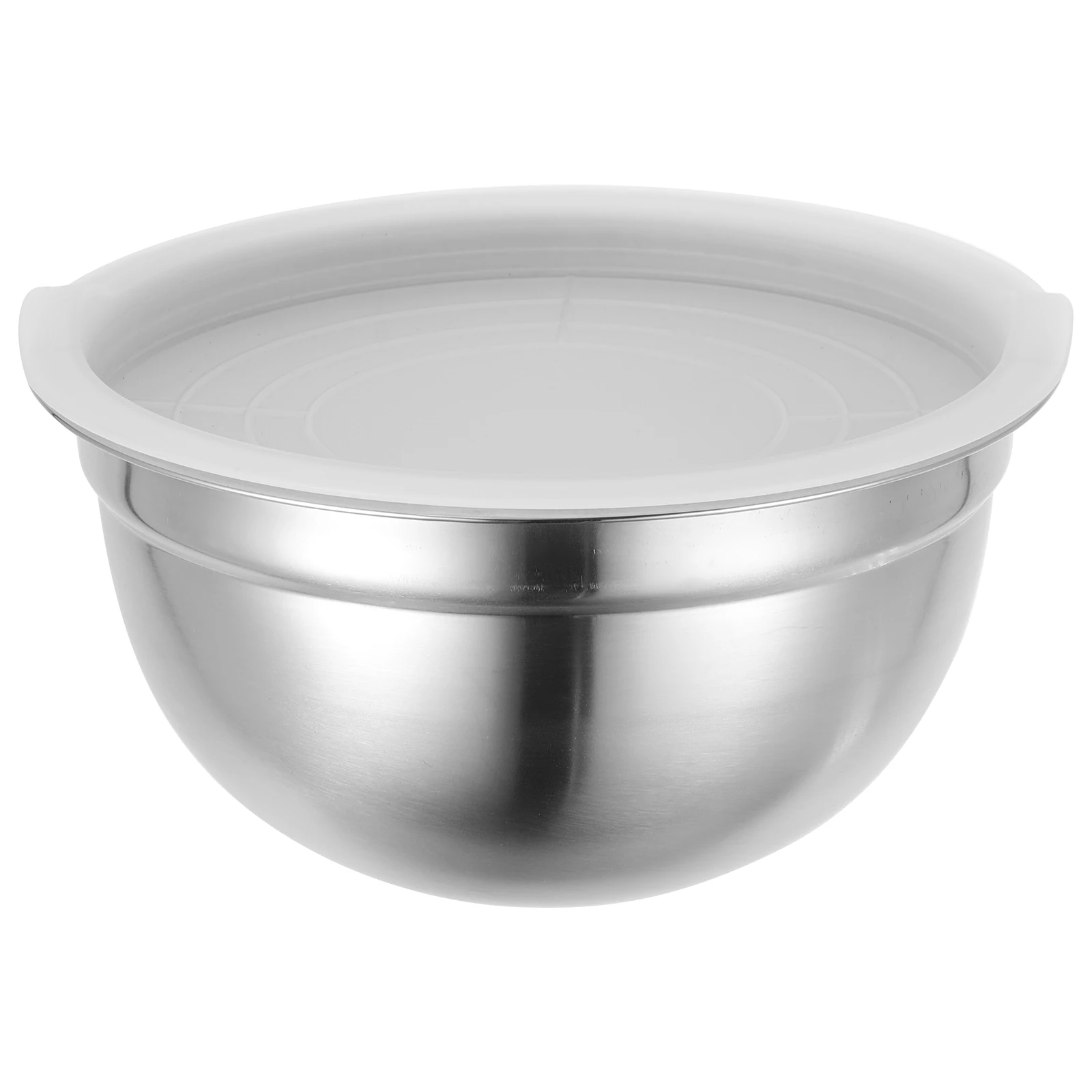 

20cm Stainless Mixing Bowl Stainless Steel Basin Basin Lid Deep Capacity Anti slip Silicone Base Kitchen Baking Set