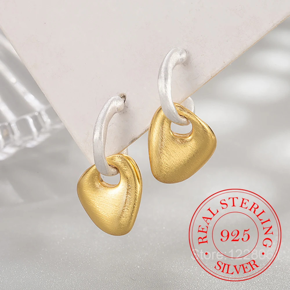 925 Sterling Silver Jewelry Color-blocked Irregular Geometric Stud Earrings for Women Wedding Party Jewelry for Friends Gift