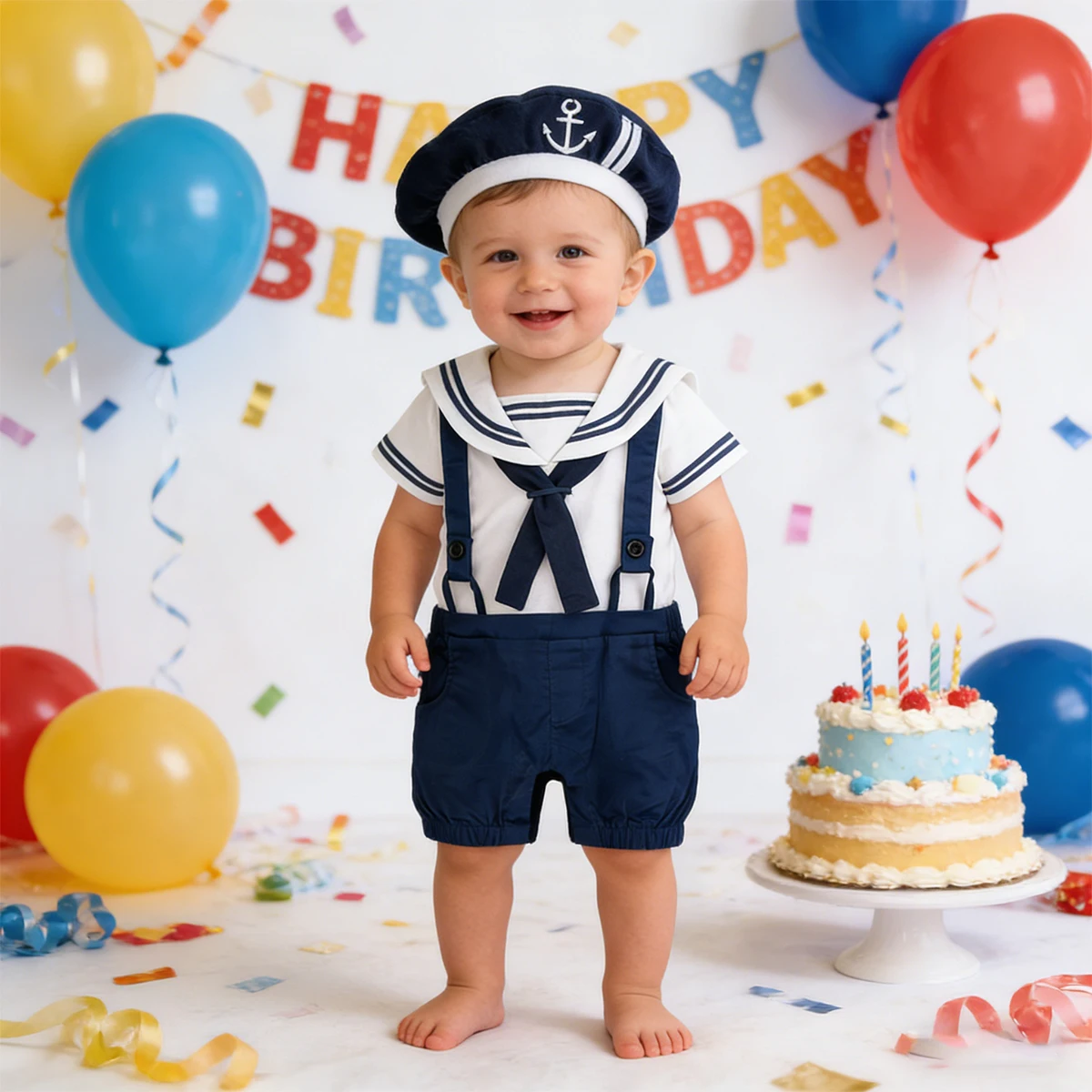 

Одежда для новорожденных мальчиков, комбинезон в морском стиле, комбинезон с короткими рукавами, костюмы, подарок на первый день рождения, летние наряды