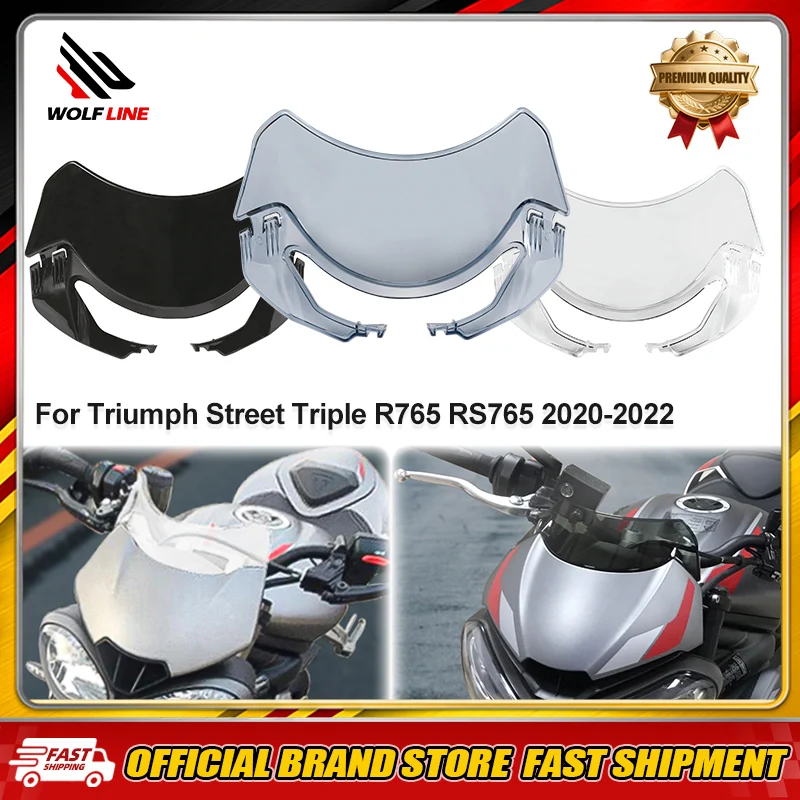 WOLFLINE Motorcycle Windshield For Triumph Street Triple R765 RS765 2020 2021 2022 Windscreen Front Screen Wind Deflector
