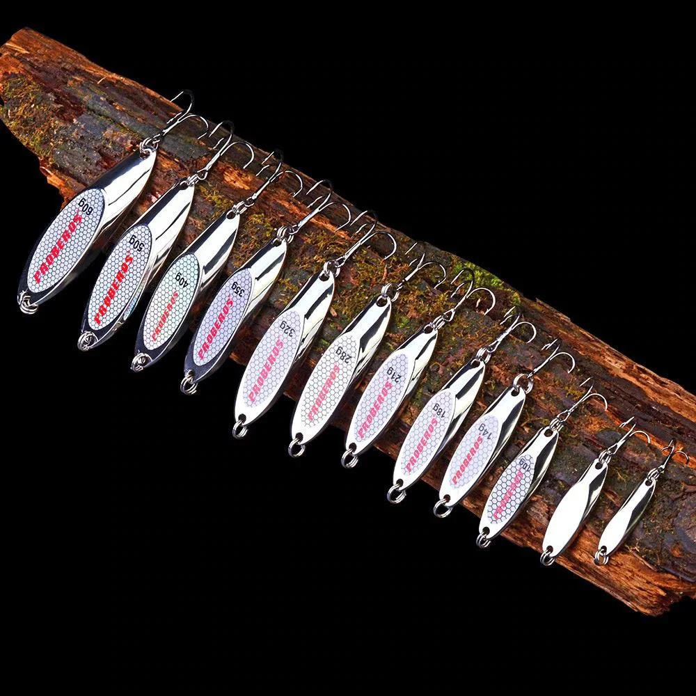 FLYSAND Harter Köder Silber Löffel Jigging Köder Metall Drillinge Gussklinge Spinner Trolling Löffel Edelstahl Sheel Spinner Köder – Detail 6