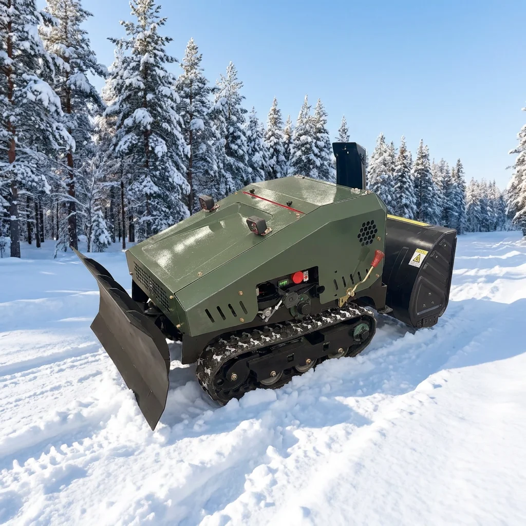 Remote Control Electric Snow Blower Robot Snow Sweeper Battery Powered Tracked Autonomous Machine HD Brand for Municipal