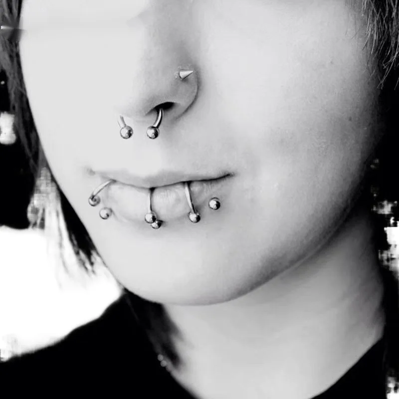 1 زوج من الفولاذ المقاوم للصدأ سبايك / C- على شكل / ملتوي S أقراط للرجال النساء البنك القوطية غضروف الأذن ثقب المجوهرات