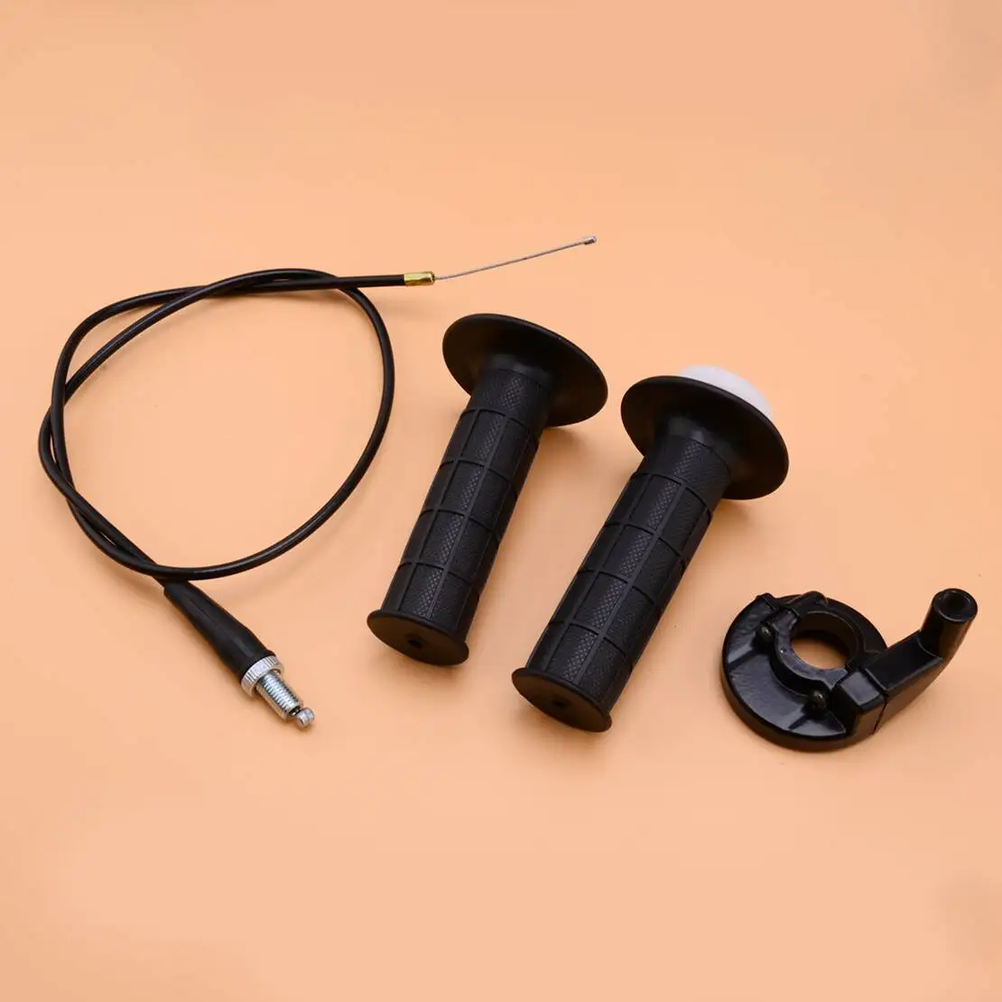 1 Pair Handlebar Grip Handle With Twist Throttle Cable Fit For Motorized Bicycle Mini Motor Bike New