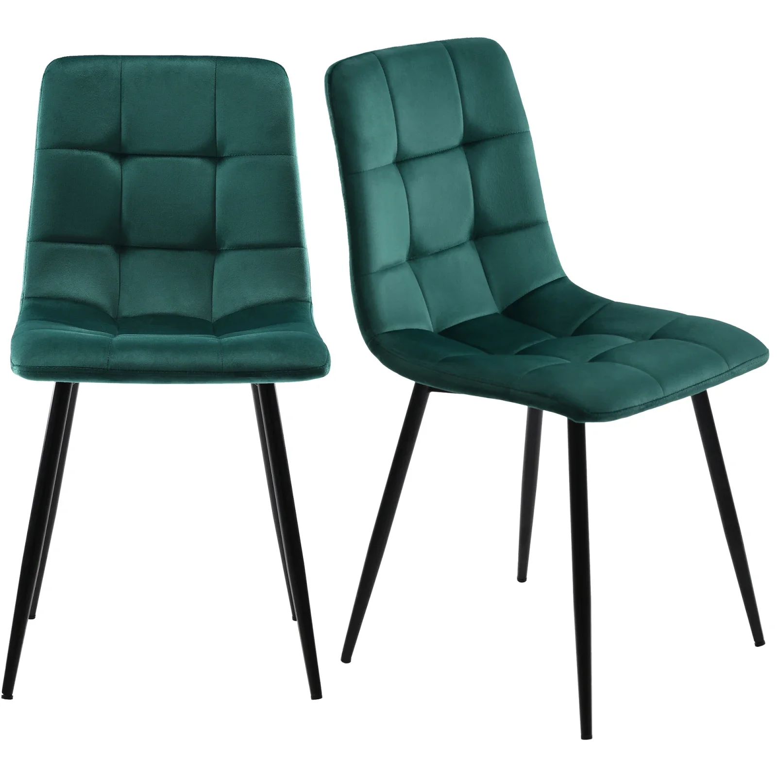 Rosahqnda Esszimmerstühle, Set of 4, gepolsterte Designer-Stühle mit Rückenlehne, Sitzfläche aus Velvet/Linen und Metallgestell – Detail 12