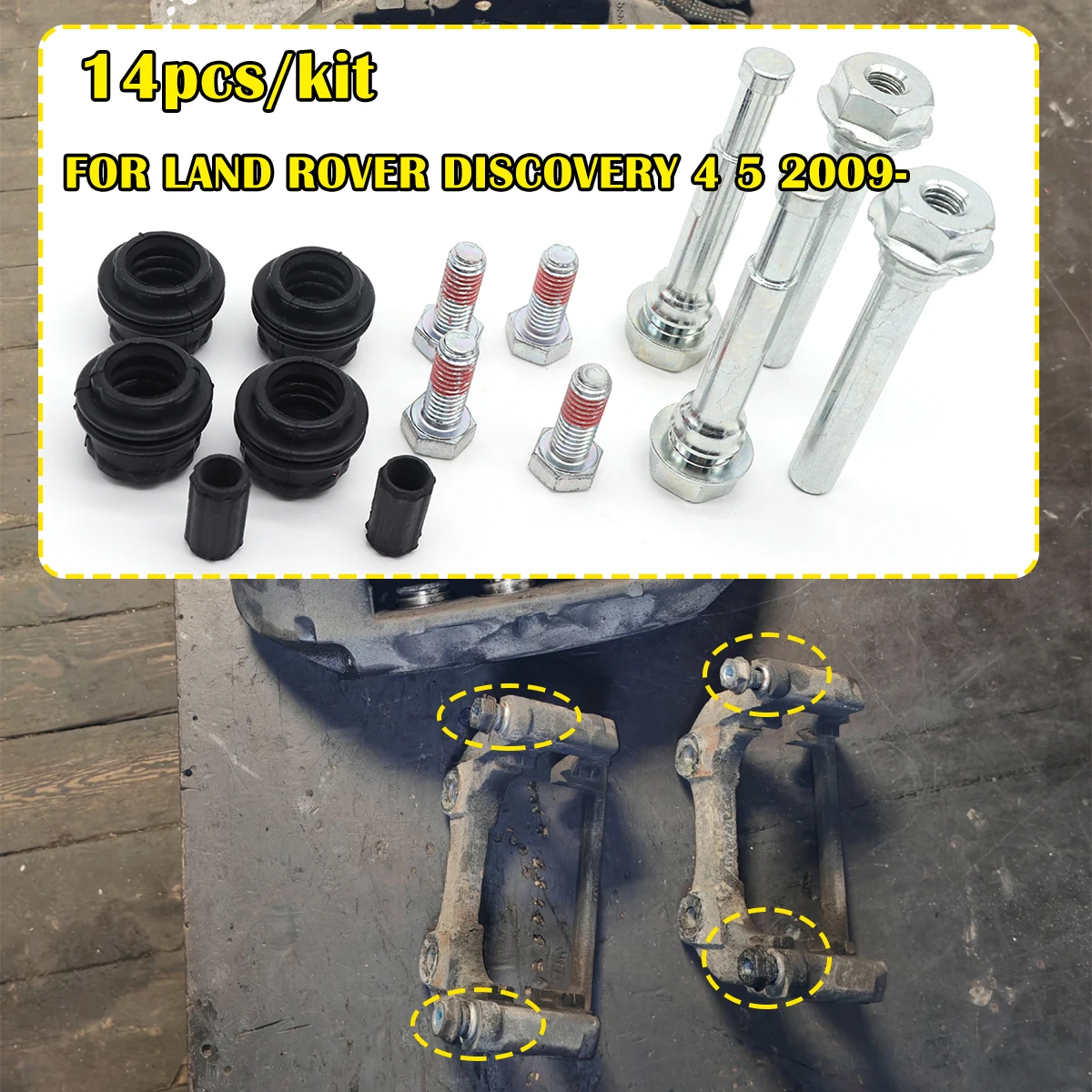

Brake Caliper Cylinder Slider Guide Pin For Disc Housing Bolts Rubber Bushing Boot Seal FOR LAND ROVER DISCOVERY 4 5 2009 2010-