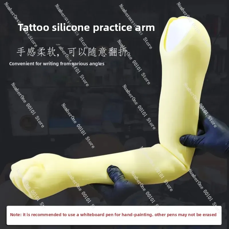 Full Arm Silicone Tattoo Practice Skin Flower Arm Fake Skin Prosthetic Hand Model For Tattoo Artist Training Display Store Use