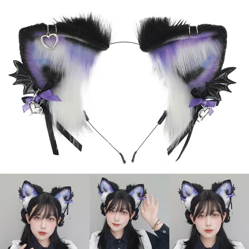 

Gothic Lolita Animal Ear Shape Headband Anime Cosplay Props Beast Wolf Hair Hoop Furry Party Costume Hairband Role Playing Props