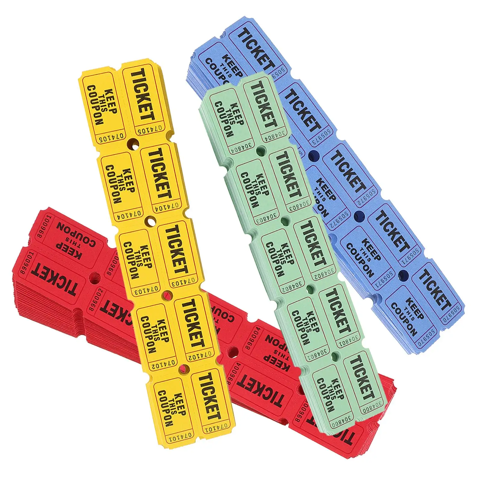 

200pcs Raffle Lottery Event Colored Raffle Paper Tickets for Party Favor Festival Bulk Gaming Tickets Home Supplies