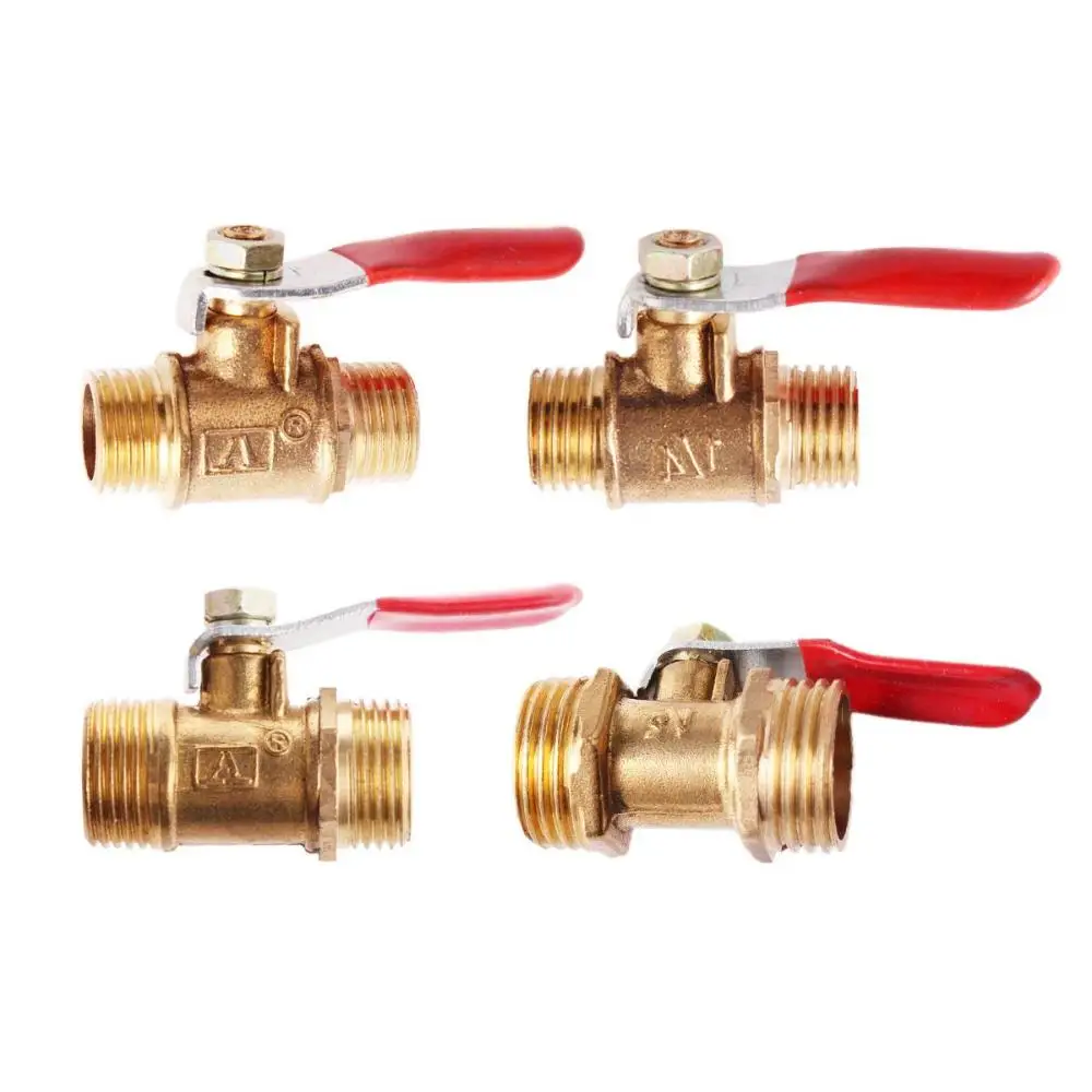 With Handle Full Port Hose Connector Brass Ball Valve Pipe Male to Male Thread Pipe Fittings Switch