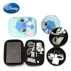 Disney Lilo and Stitch Charger Cable USB Storage Bags Cute Cartoon Earphone Phone Data Line Storage Box Protector Case Portable