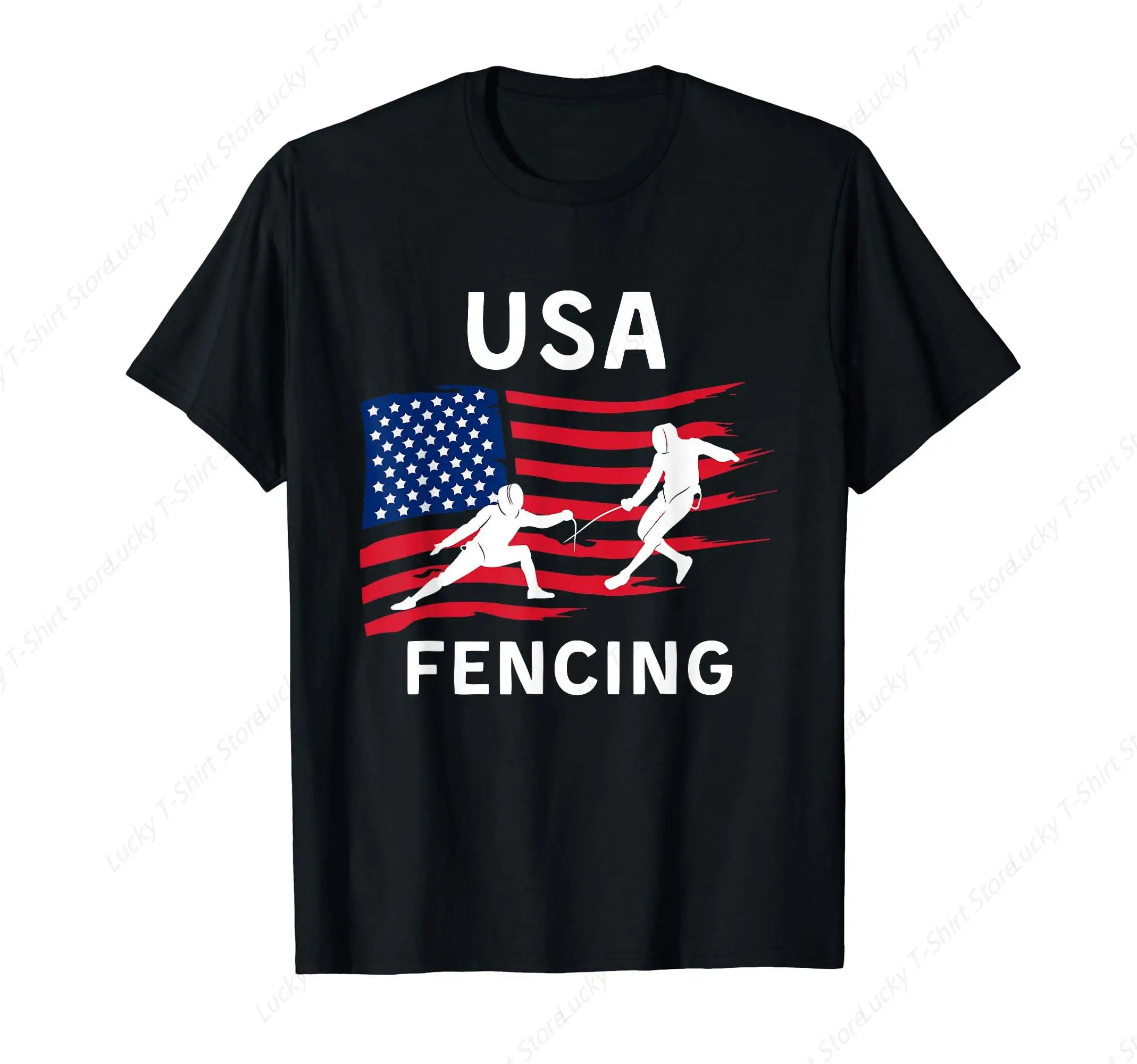 American Flag USA, Patriotic Sports, American Flag Fencing T-Shirt