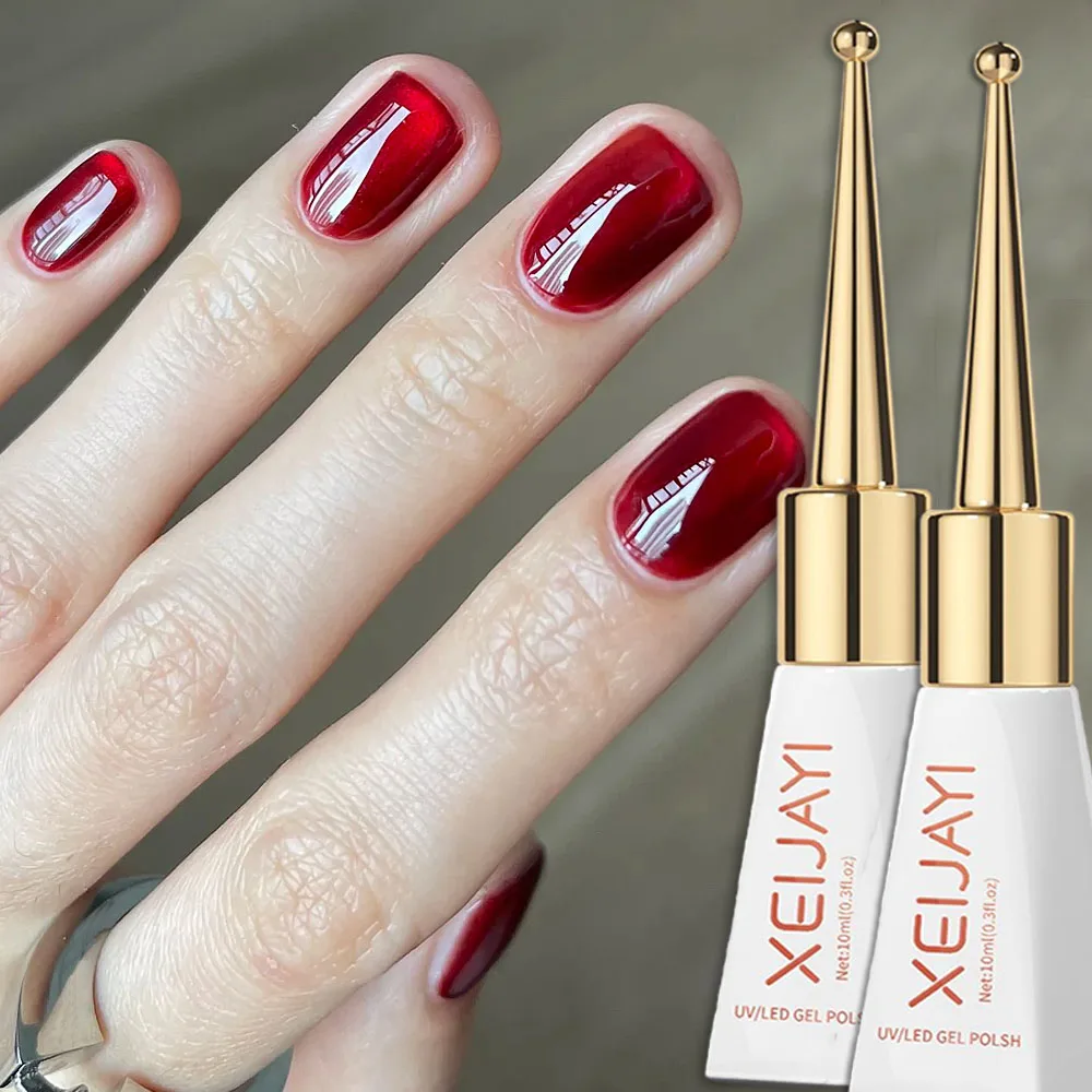 10ml Chili Red Cat Eye Gel Smalto per unghie Super Shiny Arcobaleno Perle di vetro Gatto Magnetico Gel per unghie Traslucido Soak Off Gel per Manicu