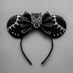Disney Marvel Black Panther Headbands Girl Cosplay Avengers Ears Hairband for Kid Superhero T'Challa Hair Accessories Women Gift