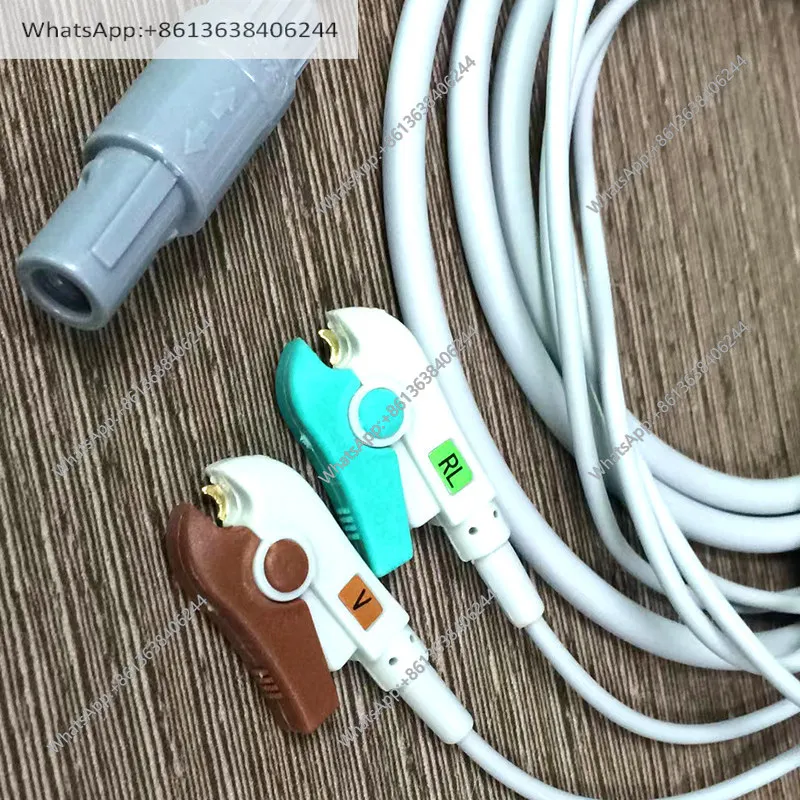 For ES100H Insomnia Physiotherapy Instrument Output Cable Lea d Cable 2 Buckle Enhanced Output Electrode Connector