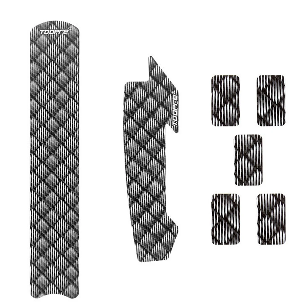 Film Bicycle Stickers Black Carbon Pattern Bike Chain Guard Chainstay Protection Frame Protector 1 Set Anti-scratch