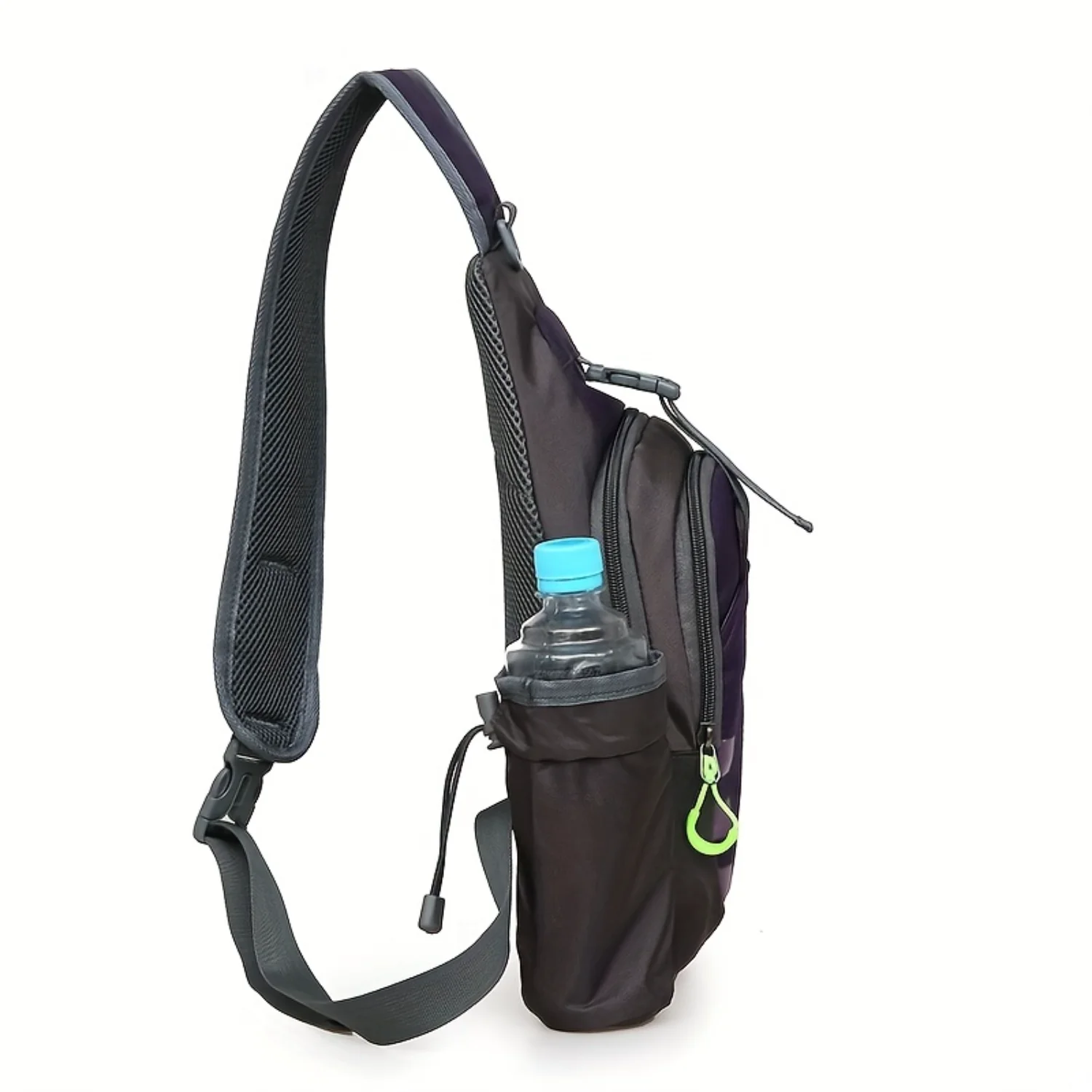 Trendy Color Blocking Chest Bag, Portable Cycling Crossbody Bag With Detachable Water Bottle Bag, Perfect Sling Bag For Outdoor 