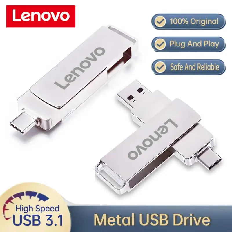 Lenovo Super 64TB Usb 3.0 Metal Pen Drive 8TB 4TB High Speed Flash Drives Pendrive Portable Usb Memoria Stick Type-c Adapter