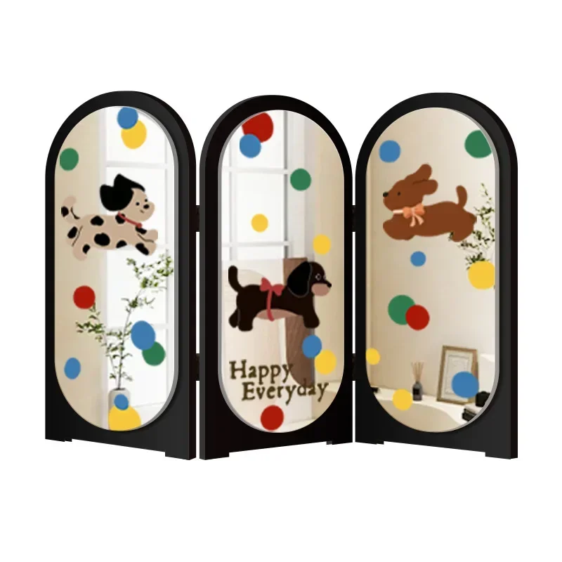Cartoon Puppy Desktop Screen Cream Mirror Painting TV Cabinet Entrance Cabinet Ornament Advanced