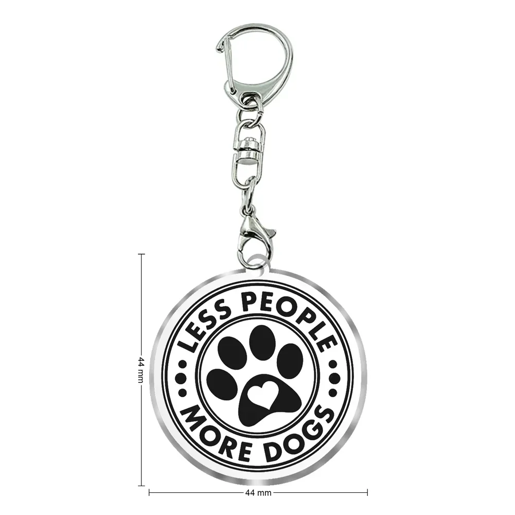 Fashion Letter Words Acrylic Dog Paw Keychain Transparent Acrylic Trinket For Gifts Pendants