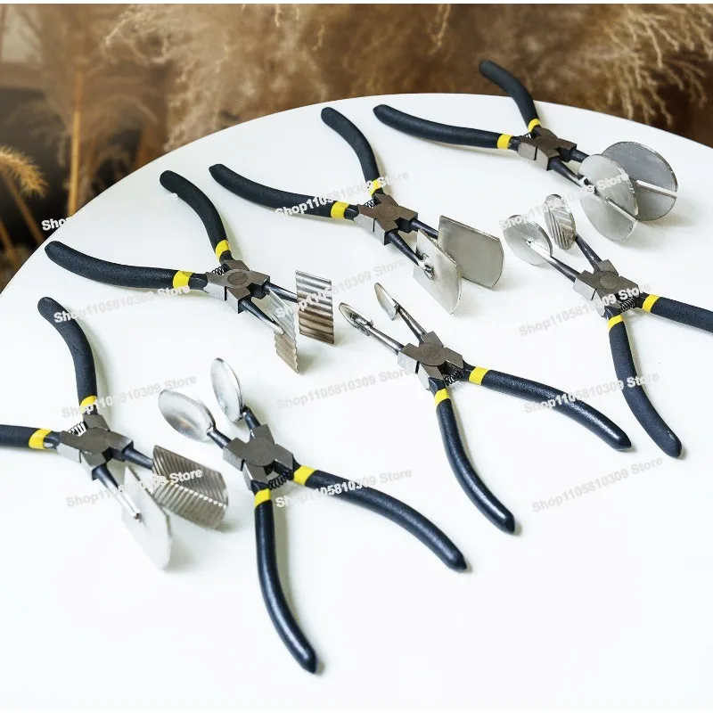 Glass Flattening Shaping Straight Pliers Burning Glass Hand DIY Tool Light