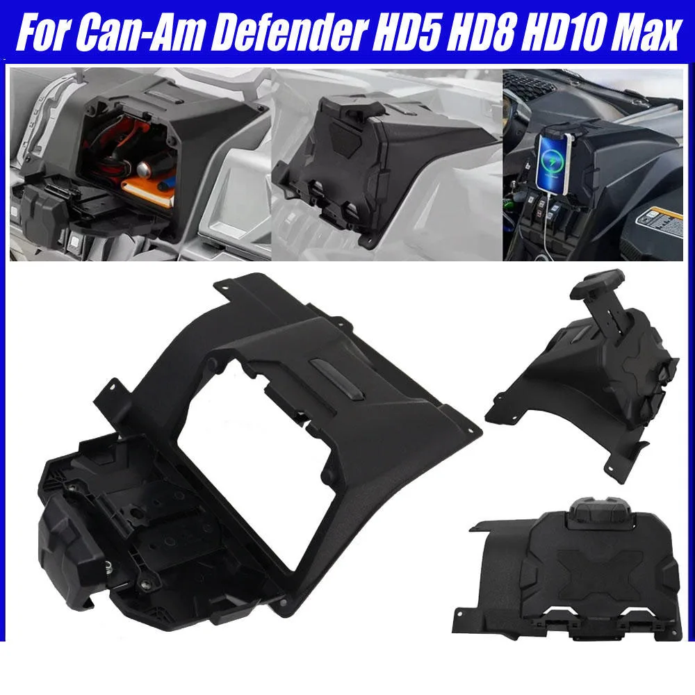 

Electronic Device Holder With Storage Box Organizer Tray For Can-Am Defender HD5 2017-2022 HD8 2016-2022 HD9 2022-2023
