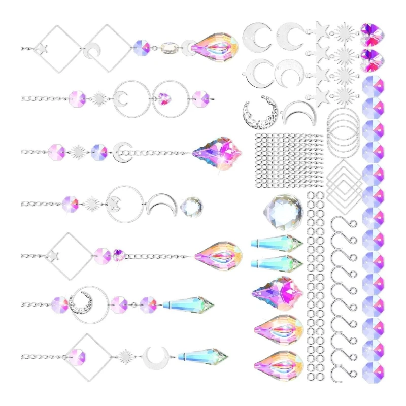 Conjunto coletores cristal, 200/370/157 peças, lustre pendurado, cristais, prismas, parte, dropshipping