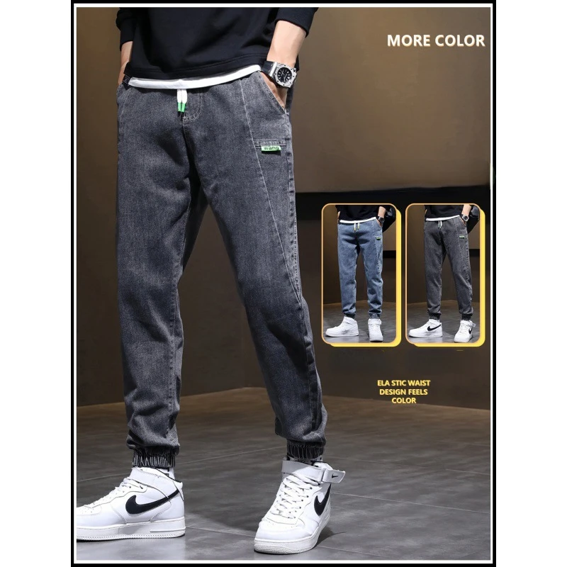 

Spring Summer Black Blue Cargo Jeans Men Streetwear Denim Jogger Pants Men's Baggy Harem Jean Trousers Male Large Size 5XL E567