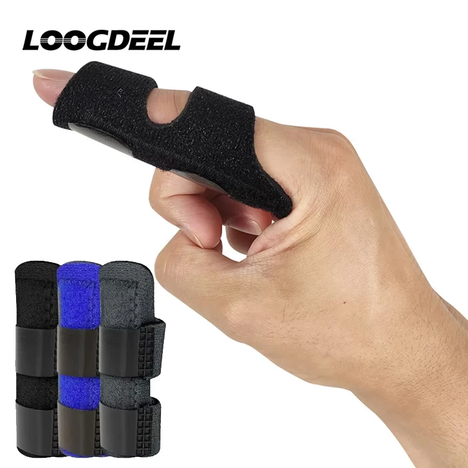 LOOGDEEL 1 قطعة قابل للتعديل جبيرة الاصبع هدفين المدمج في سبائك الألومنيوم مطرقة إصبع هدفين جميع أصابع وتر الإصدار لتخفيف الآلام #1