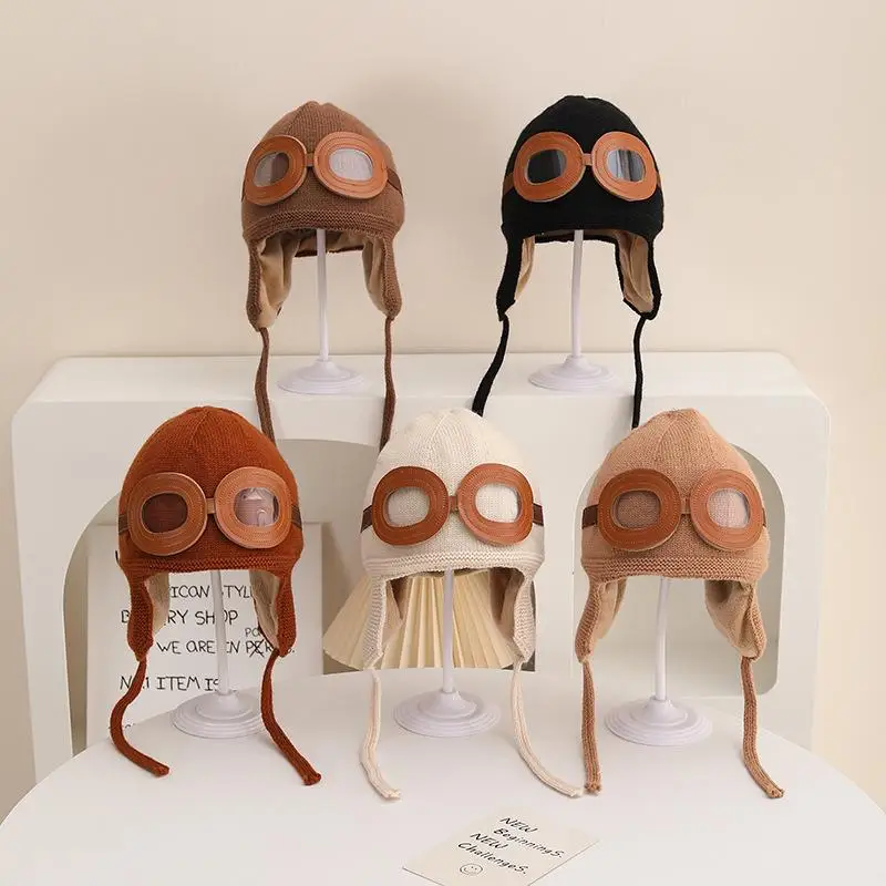 الشتاء الاطفال سدادات حماية الأذن قبعة الباردة برهان الدافئة الطفل غطاء للأذنين قبعة الصوف بطانة قبعات منسوجة موضة الأطفال الصوفية بيني 2-6Y