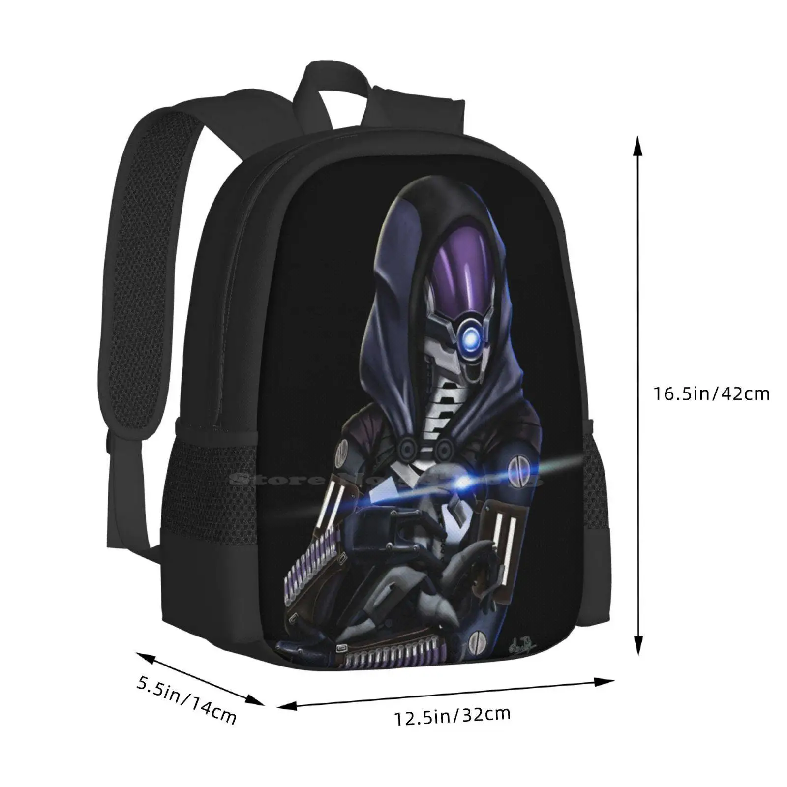 Mochila con diseño de patrón para estudiantes universitarios, morral para adolescentes, Tali'Zorah, An, Geth Colossus, Quarian, talii, Zorah, Alien, Masseffect, biowear, Geth