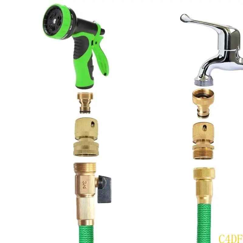 

C4DF 2PCS Ремонт полив 3/4 дюйма быстрого разъема садовый двор газон ирригация