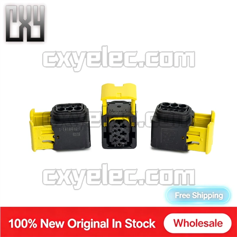 1-1418480-1 7Pin Female Connector Housing Only Dual Row IP67 Waterproof Black Heavy Duty For Truck Engineering Machinery Wiring